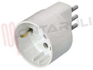 Immagine di ADATTATORE SCHUKO 10A 2P+T BIANCO