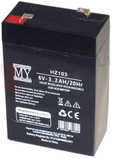 Immagine di BATTERIA 6V 3,2AH AL PIOMBO 66X33X98MM.