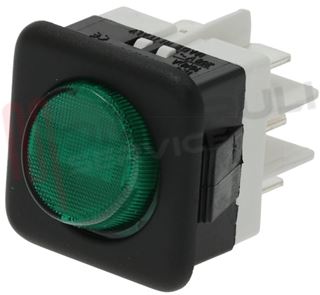 Immagine di DEVIATORE BIPOLARE 16A TASTO TONDO LUMINOSO VERDE