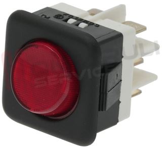 Immagine di DEVIATORE BIPOLARE 16A TASTO TONDO LUMINOSO ROSSO