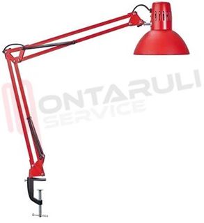 Immagine di LAMPADA TAVOLO PANTOGRAFO E27 ORIENTABILE ROSSO