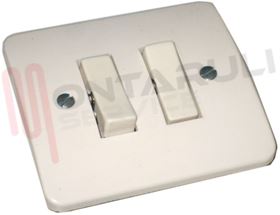 Visualizza i dettagli per DOPPIO DEVIATORE INCASSO C/PLACCA BIANCA CASSETTA 65MM. Immagine di DOPPIO DEVIATORE INCASSO C/PLACCA BIANCA CASSETTA 65MM.