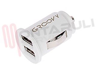 Immagine di CARICATORE BIANCO DOPPIO USB 2,4A SPINA ACCENDISIGARI