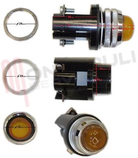 Immagine di SPIA PORTALAMPADA E14 GIALLA FILET. 30MM + GHIERA