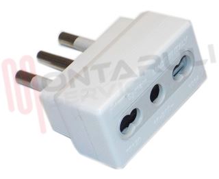 Immagine di ADATTATORE 10A USC. BIVALENTE 10/16A BIANCO