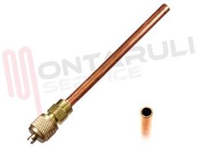 Visualizza i dettagli per VALVOLINO DI CARICA CON TUBO 1/4" L=10CM. Ø6MM. Immagine di VALVOLINO DI CARICA CON TUBO 1/4" L=10CM. Ø6MM.