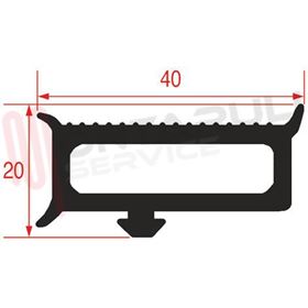 Visualizza i dettagli per GUARNIZIONE PORTA CELLE 6 MT. 40X20MM. Immagine di GUARNIZIONE PORTA CELLE 6 MT. 40X20MM.