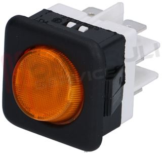 Immagine di DEVIATORE BIPOLARE 16A TASTO TONDO LUMINOSO ARANCIO
