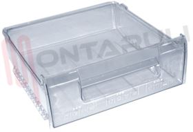 Visualizza i dettagli per CASSETTO VERDURA TRASPARENTE 385X390X140/107MM. Immagine di CASSETTO VERDURA TRASPARENTE 385X390X140/107MM.