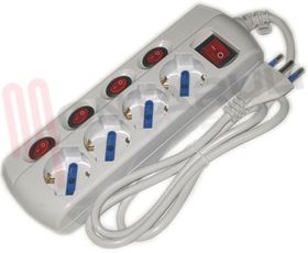 Visualizza i dettagli per PRESA MULTIPLA 4PR. BIVALENTE/SCHUKO + 4INTERRUTTORI Immagine di PRESA MULTIPLA 4PR. BIVALENTE/SCHUKO + 4INTERRUTTORI