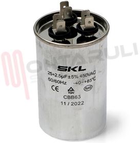 Visualizza i dettagli per CONDENSATORE METALLICO 25+2,5MF 450V X CONDIZIONATORI Immagine di CONDENSATORE METALLICO 25+2,5MF 450V X CONDIZIONATORI