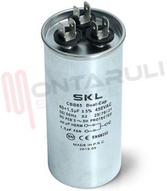 Visualizza i dettagli per CONDENSATORE METALLICO 40+1,5MF 450VAC X CONDIZIONATORI Immagine di CONDENSATORE METALLICO 40+1,5MF 450VAC X CONDIZIONATORI