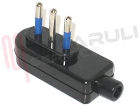 Visualizza i dettagli per SPINA PIATTA 10A+T NERA CON PASSACAVO Immagine di SPINA PIATTA 10A+T NERA CON PASSACAVO