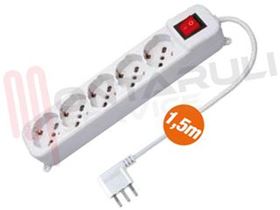 Visualizza i dettagli per PRESA MULTIPLA 5PR. SCHUKO/BIV. C/CAVO+INT. 2P+T 16A BIANCA Immagine di PRESA MULTIPLA 5PR. SCHUKO/BIV. C/CAVO+INT. 2P+T 16A BIANCA