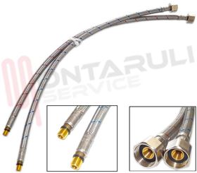 Visualizza i dettagli per FLESSIBILE INOX KIT 2PZ ROSSO E BLU L=450MM. Immagine di FLESSIBILE INOX KIT 2PZ ROSSO E BLU L=450MM.