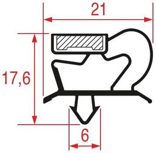 Immagine di GUARNIZIONE MAGNETICA AD INCASTRO L=2000MM. SEZ.1001