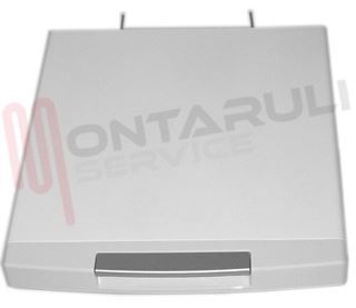 Immagine di COPERCHIO COMPLETO CON MANIGLIA LAVATRICE BIANCO 400X460MM.