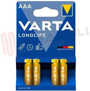 Immagine di BATTERIA 1,5V LR3 AAA ALKALINA BL.4 PZ LONGLIFE VARTA