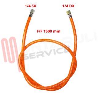 Immagine di TUBO GAS MT.1,5 ATTACCO 1/4 SX FEM. - 1/4 DX FEM. ARANCIONE