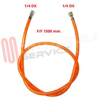 Immagine di TUBO GAS MT.1,5 ATTACCO 1/4 DX FEM. - 1/4 DX FEM. ARANCIONE