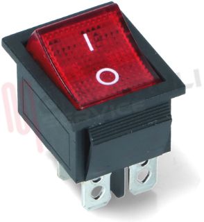 Immagine di PULSANTE BIPOLARE LUMINOSO ROSSO 16A