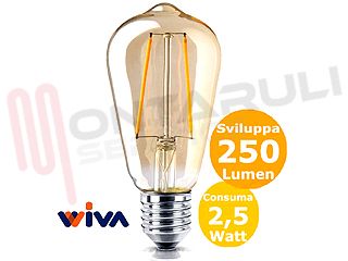 Immagine di LAMPADA FUME' LED E27 2.5W 230V 2000°K RESA/26 ANTIQUE