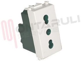 Visualizza i dettagli per PRESA BIVALENTE 2P+T 10/16A BIANCA SERIE PLANA Immagine di PRESA BIVALENTE 2P+T 10/16A BIANCA SERIE PLANA