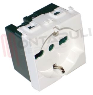 Immagine di PRESA BIVALENTE 2P+T 16A SCHUKO BIANCA SERIE PLANA