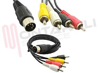 Immagine di CAVO AUDIO-VIDEO 4 RCA MASCHIO / 1 MIDI MASCHIO MT.1,5