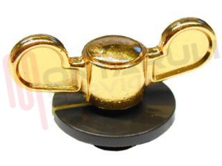 Immagine di MANOPOLA RUSTICA FORNO MARRONE/ORO D.6MM.