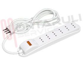 Visualizza i dettagli per PRESA MULTIPLA 6PR. 10A 2P+T CON CAVO E SPIA LUMIN. BIANCA Immagine di PRESA MULTIPLA 6PR. 10A 2P+T CON CAVO E SPIA LUMIN. BIANCA