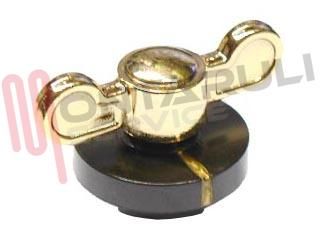 Immagine di MANOPOLA FUOCO MARRONE-ORO D.8MM.