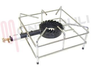 Immagine di FORNELLONE 40X40CM. BRUCIATORE GHISA TELAIO INOX