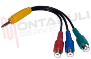 Immagine di CAVO VIDEO COMPONENT 3 RCA FEMMINA / 1 JACK MASCHIO 15CM.