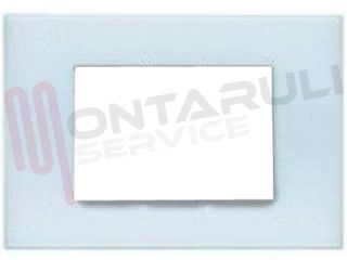Immagine di PLACCA 3 POSTI PLASTICA BLU OPALINO SERIE LIGHT