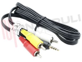 Visualizza i dettagli per CAVO VIDEO 3 RCA MASCHIO / JACK MASCHIO 3,5MM MT.1,5 Immagine di CAVO VIDEO 3 RCA MASCHIO / JACK MASCHIO 3,5MM MT.1,5
