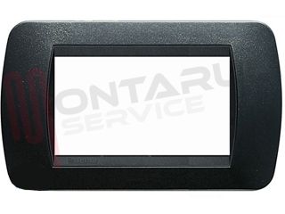 Immagine di PLACCA 4 POSTI PLASTICA NERO METALLIZZATO SERIE LIVING