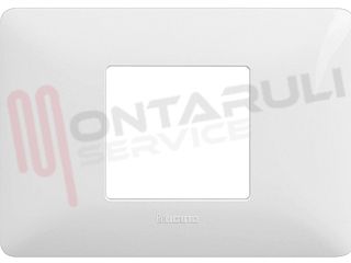 Immagine di PLACCA 2 POSTI CENTRATI BIANCA SERIE MATIX