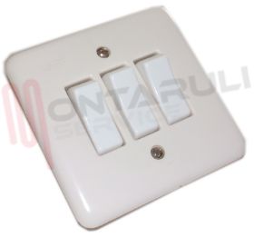 Visualizza i dettagli per DEVIATORE 3 TASTI INCASSO C/PLACCA BIANCA Immagine di DEVIATORE 3 TASTI INCASSO C/PLACCA BIANCA