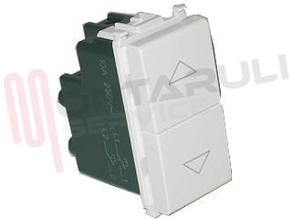 Immagine di DOPPIO PULSANTE INTERBLOCCATO NO+NO 10A BIANCO SERIE PLANA