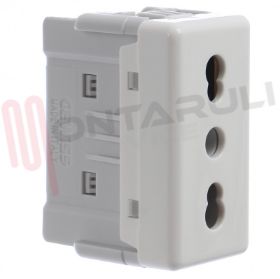 Visualizza i dettagli per PRESA BIVALENTE 2P+T 16A BIANCO SERIE SYSTEM Immagine di PRESA BIVALENTE 2P+T 16A BIANCO SERIE SYSTEM