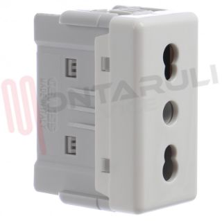 Immagine di PRESA BIVALENTE 2P+T 16A BIANCO SERIE SYSTEM