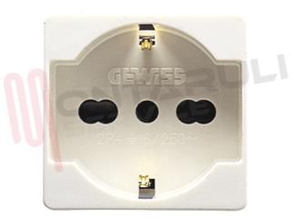 Immagine di PRESA BIVALENTE + UNEL 2P+T 16A BIANCA SERIE SYSTEM