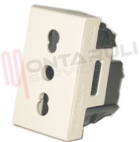 Visualizza i dettagli per PRESA BIVALENTE BIANCA 16A AVE SISTEMA45 Immagine di PRESA BIVALENTE BIANCA 16A AVE SISTEMA45