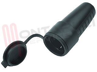 Immagine di PRESA VOLANTE SCHUKO 2P+T 16A IP44 NERA SERIE PRO