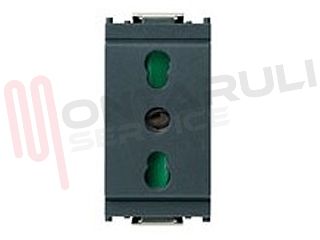 Immagine di PRESA 2P+T 16A P17/11 BIVALENTE GRIGIA SERIE IDEA VIMAR