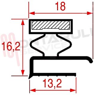 Immagine di GUARNIZIONE MAGNETICA MEZZO BORDO L=2000MM. SEZ.2004