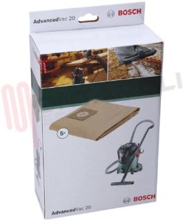 Immagine di SACCHETTI CARTA 2609256F33 CF.5 PEZZI. BOSCH ORIGINALE