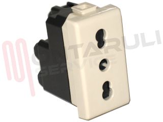 Immagine di PRESA BIVALENTE 2P+T 10/16A AVORIO SERIE MAGIC TT