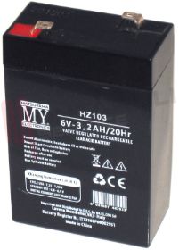 Visualizza i dettagli per BATTERIA 6V 3,2AH AL PIOMBO 66X33X98MM. Immagine di BATTERIA 6V 3,2AH AL PIOMBO 66X33X98MM.